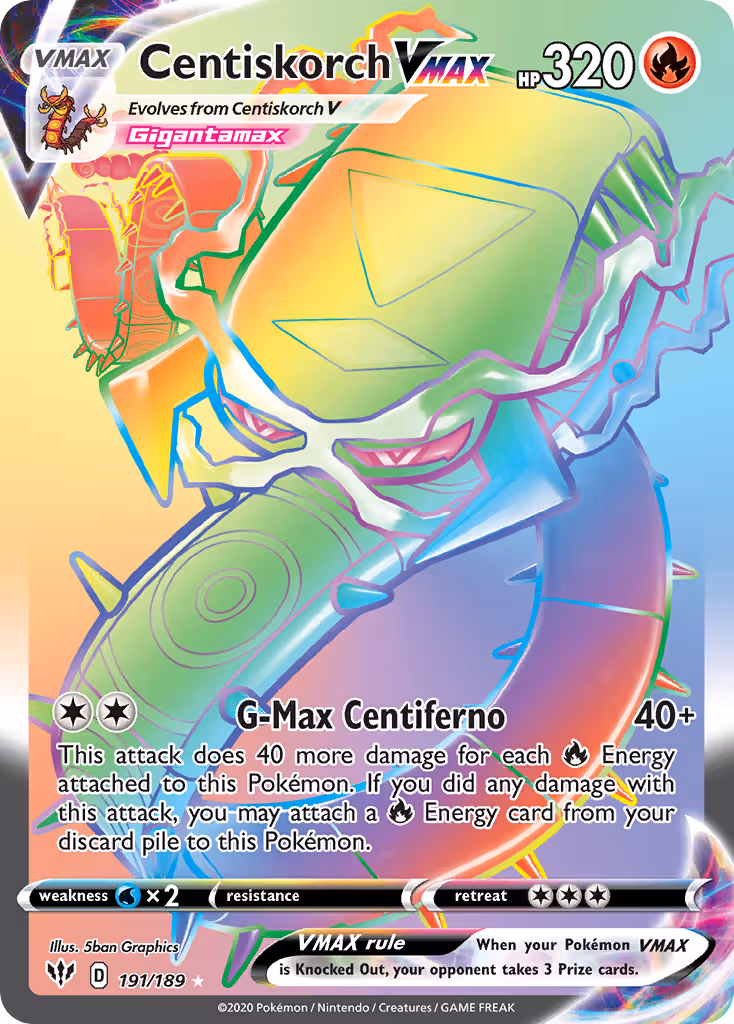 Centiskorch VMAX 191/189 Pokemon card