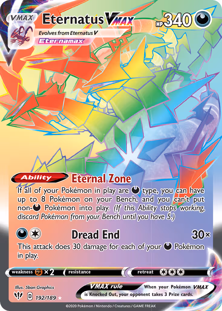 Eternatus VMAX 192/189 Pokemon card