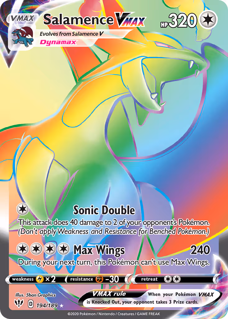 Salamence VMAX 194/189 Pokemon card