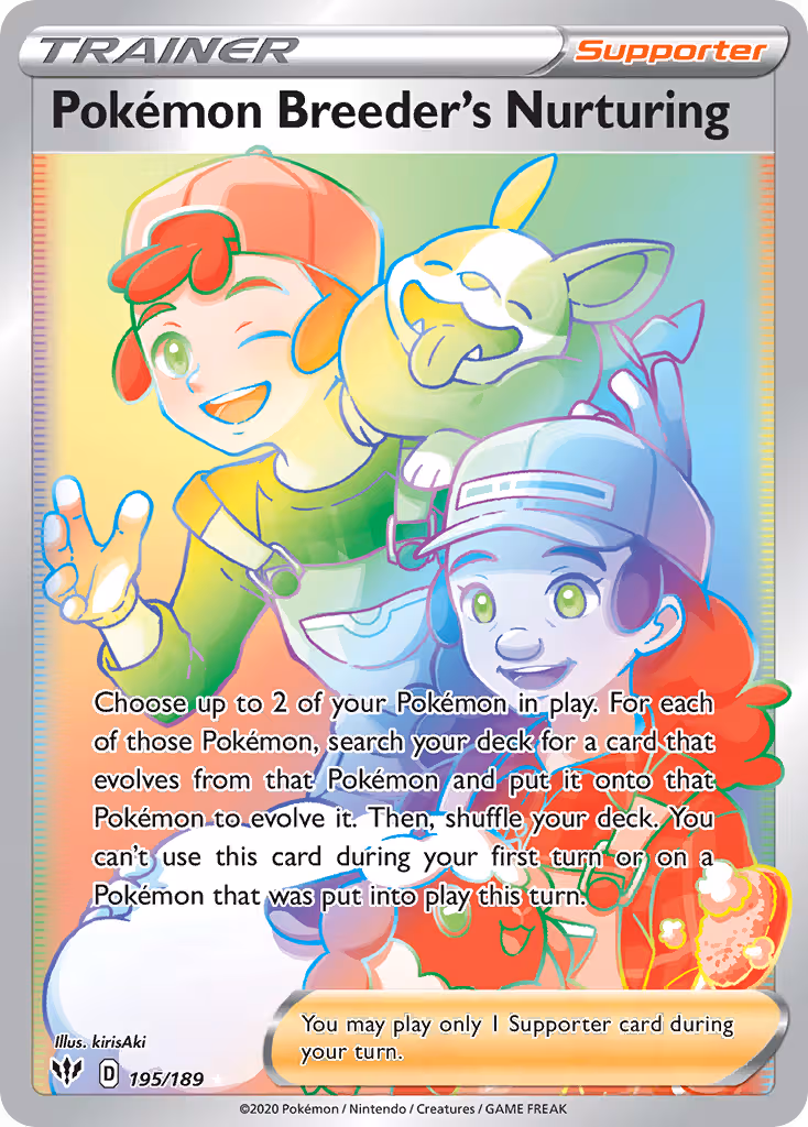 Pokémon Breeder's Nurturing 195/189 Pokemon card