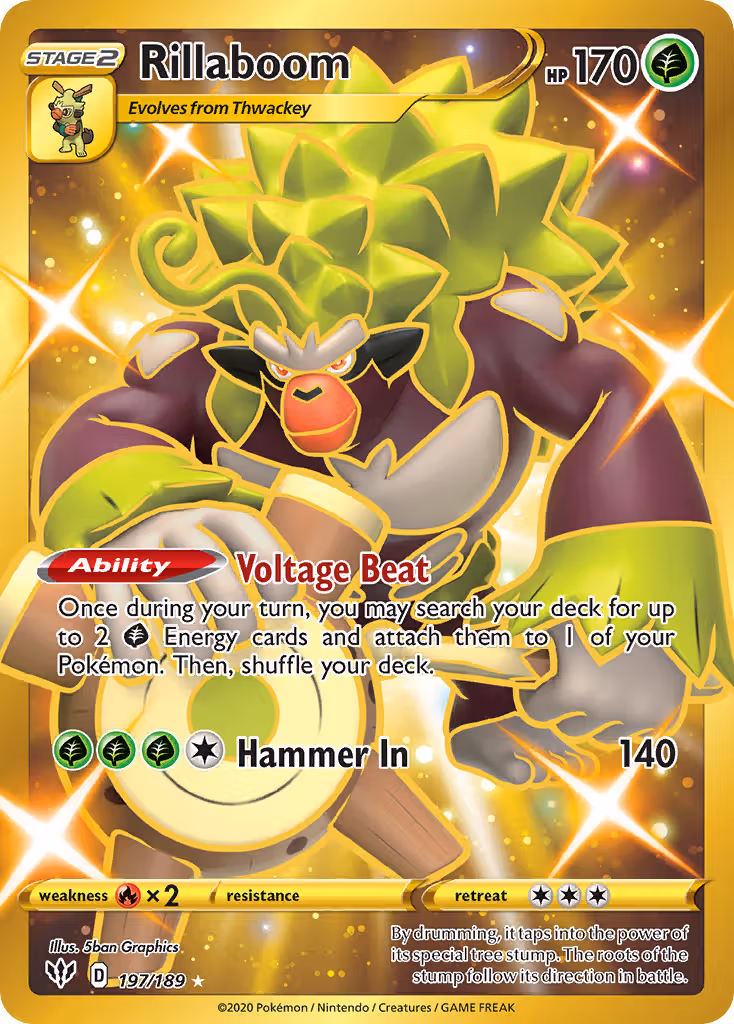 Rillaboom 197/189 Pokemon card