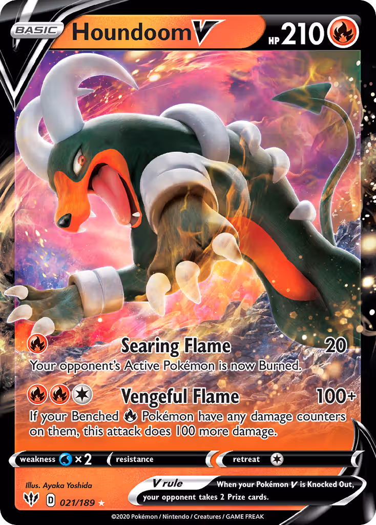 Houndoom V 21/189 Pokemon card