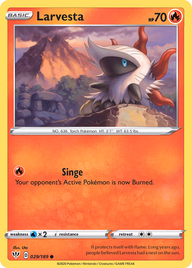 Larvesta 29/189 Pokemon card