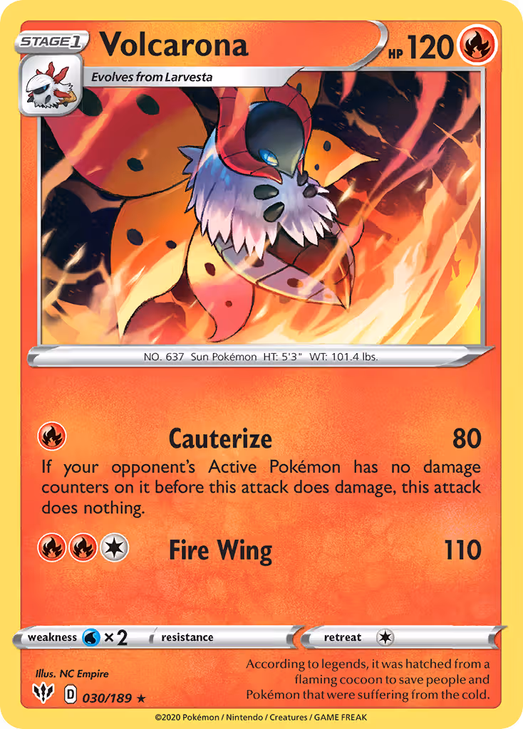 Volcarona 30/189 Pokemon card