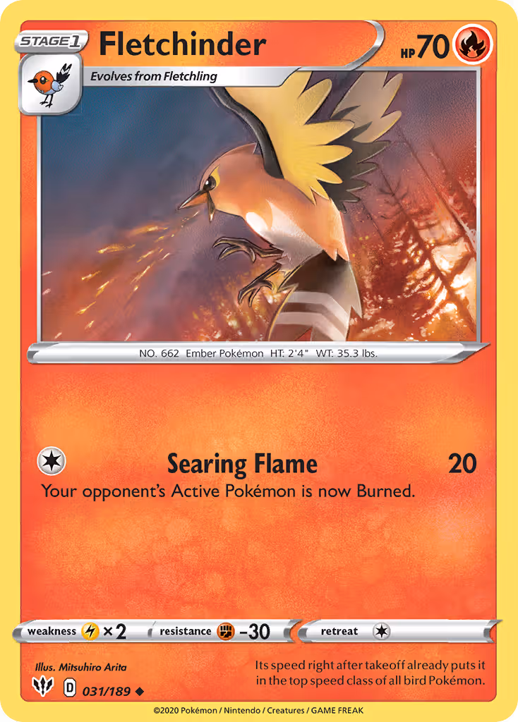 Fletchinder 31/189 Pokemon card