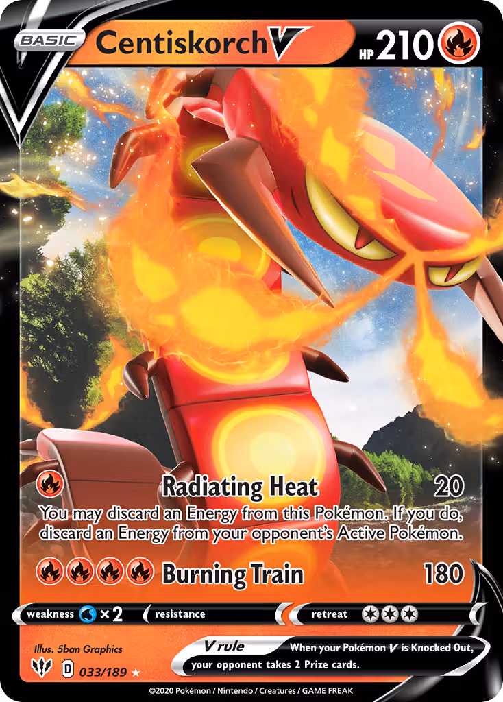 Centiskorch V 33/189 Pokemon card