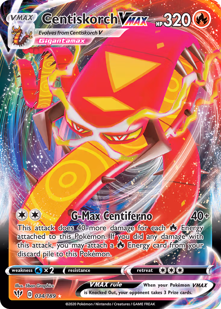 Centiskorch VMAX 34/189 Pokemon card