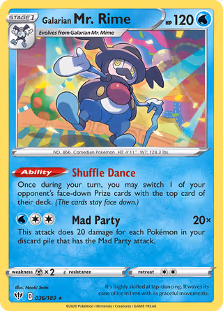 Galarian Mr. Rime 36/189 Pokemon card