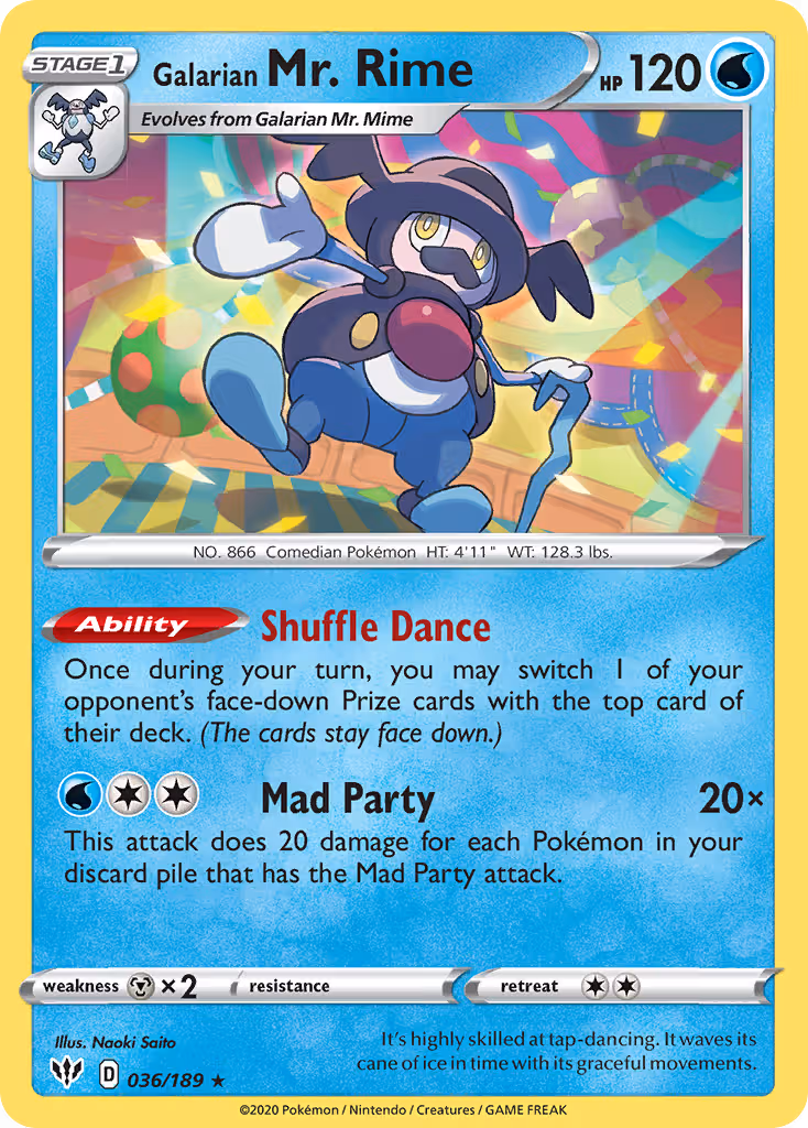 Galarian Mr. Rime 36/189 Pokemon card