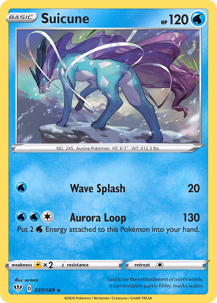 Suicune 37/189 Pokemon card