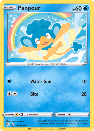 Panpour 41/189 Pokemon card