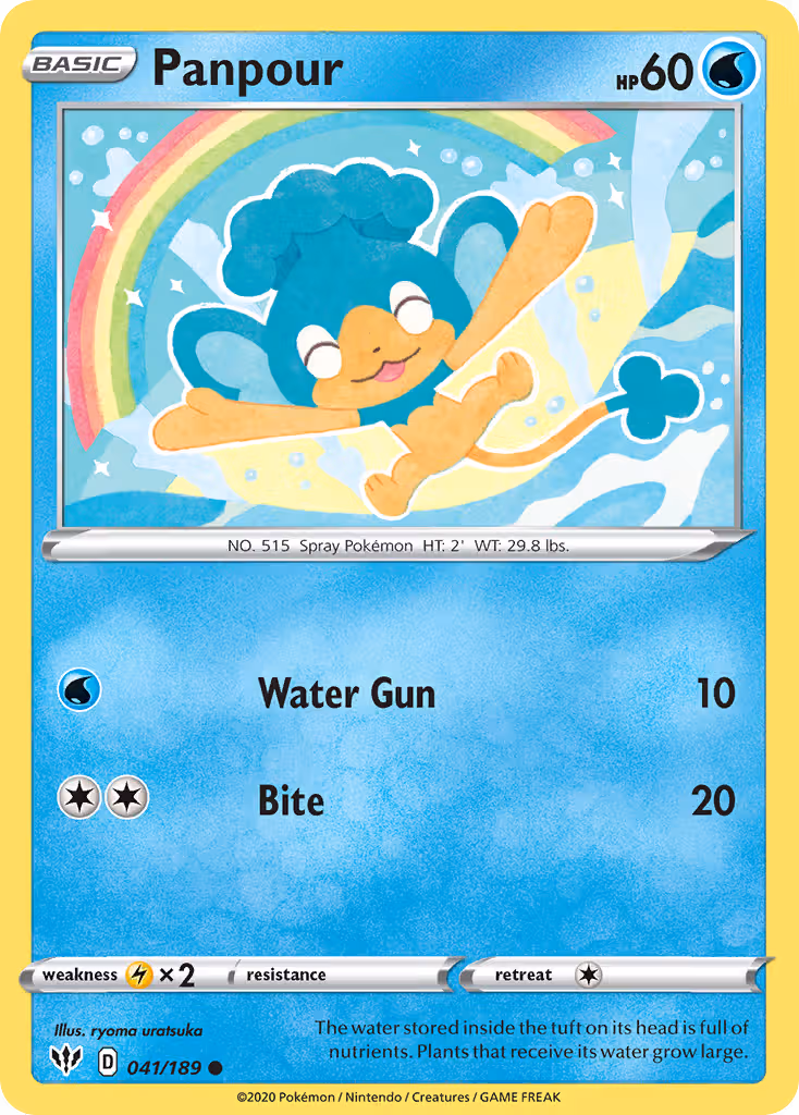 Panpour 41/189 Pokemon card