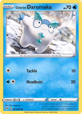 Galarian Darumaka 43/189 Pokemon card