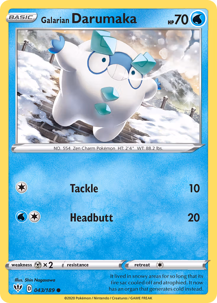 Galarian Darumaka 43/189 Pokemon card