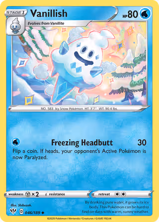 Vanillish 46/189 Pokemon card