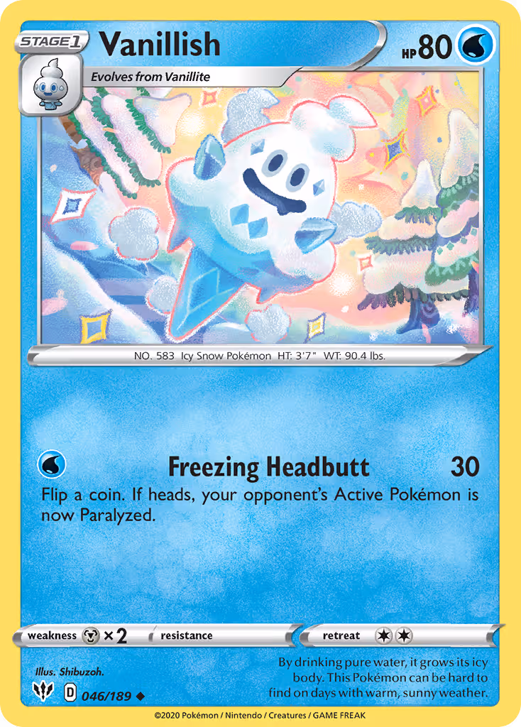 Vanillish 46/189 Pokemon card