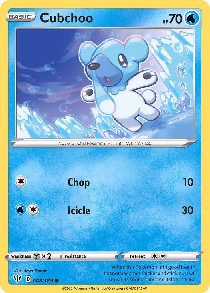 Cubchoo 48/189 Pokemon card