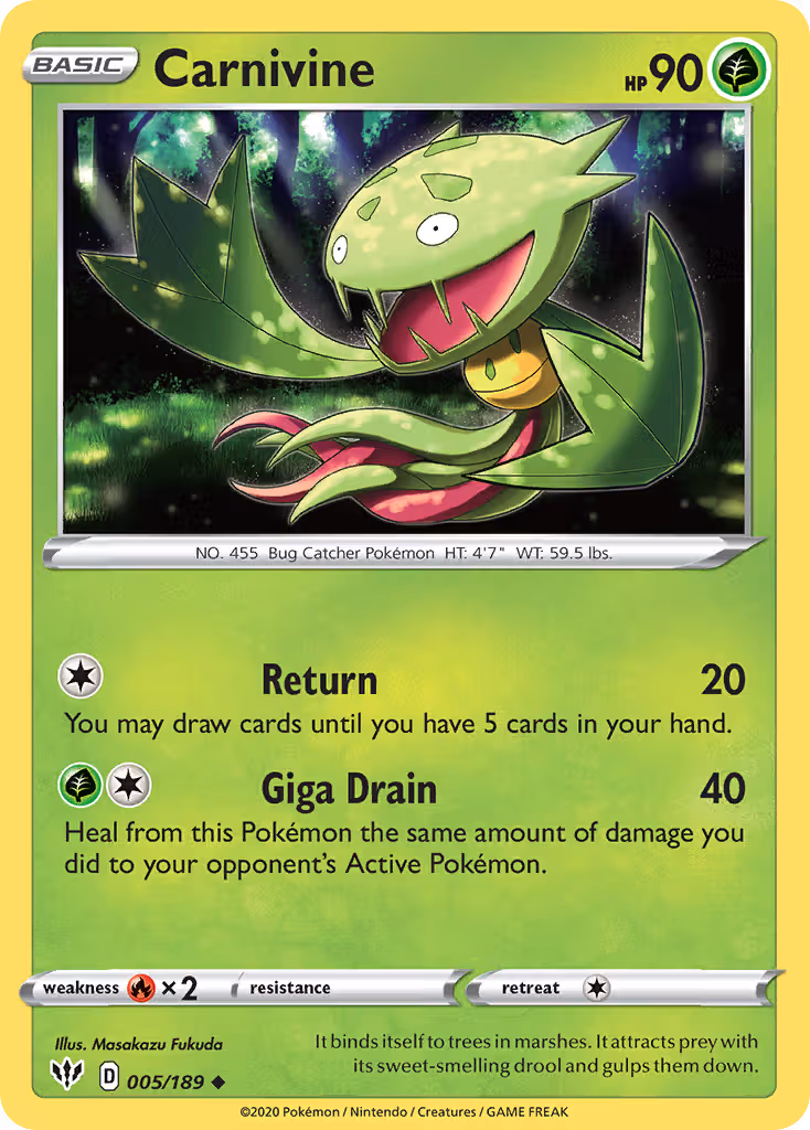Carnivine 5/189 Pokemon card