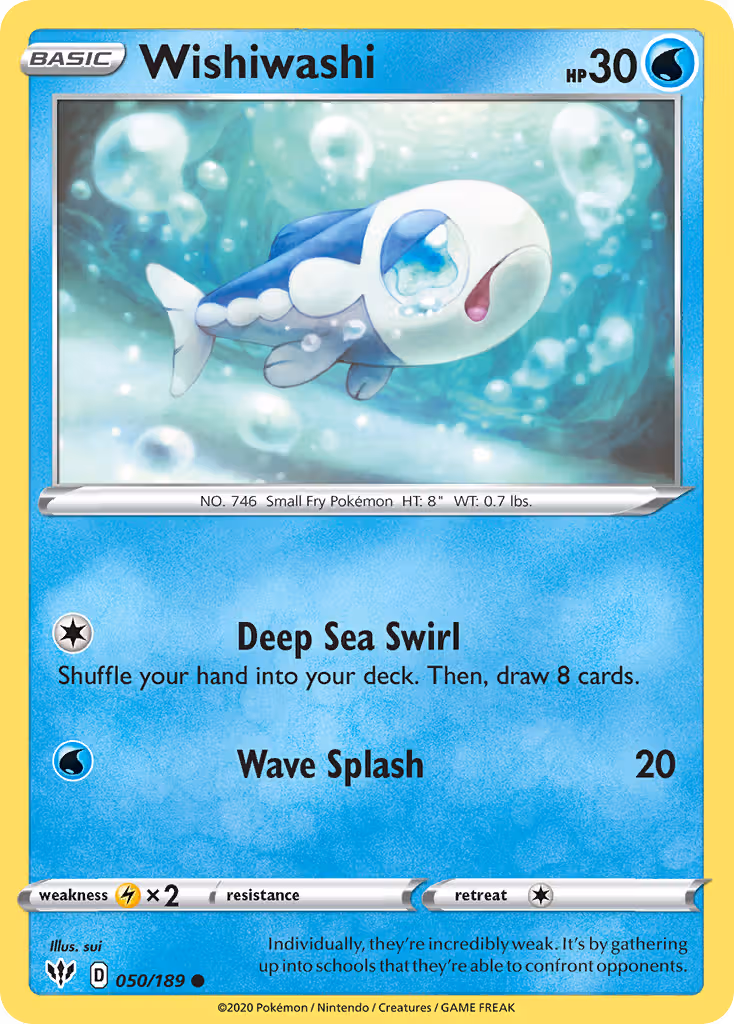 Wishiwashi 50/189 Pokemon card