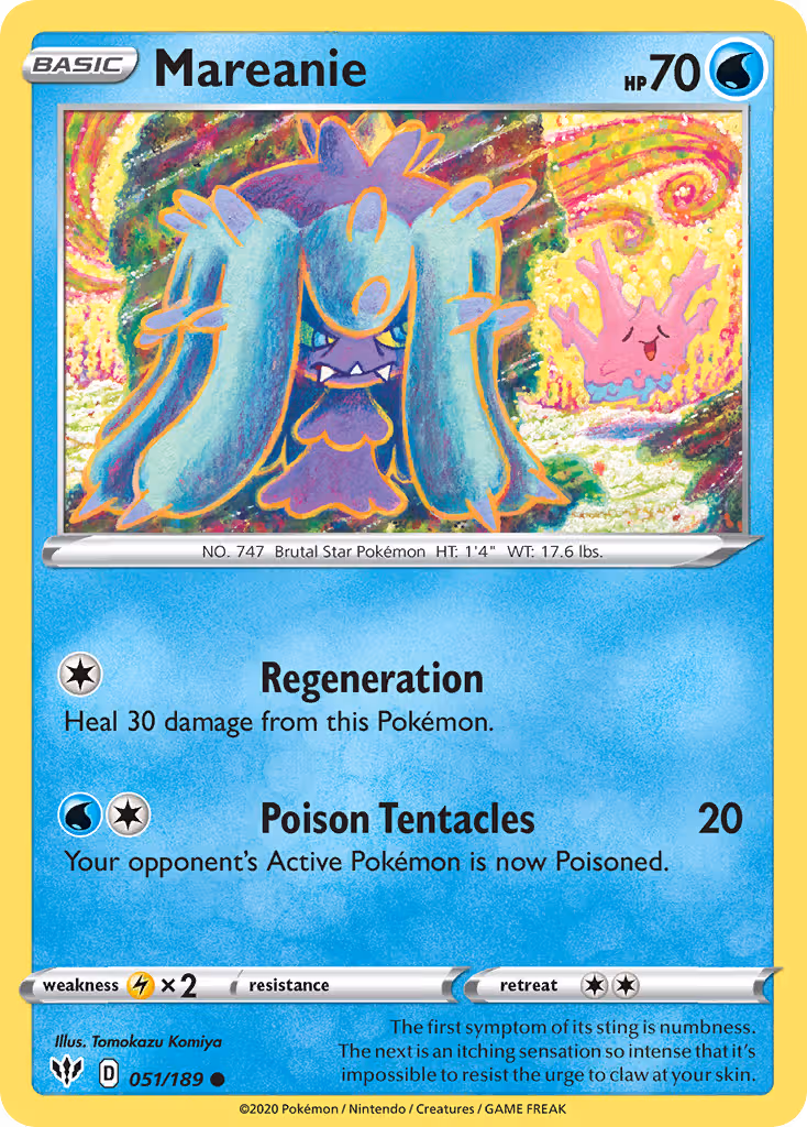 Mareanie 51/189 Pokemon card
