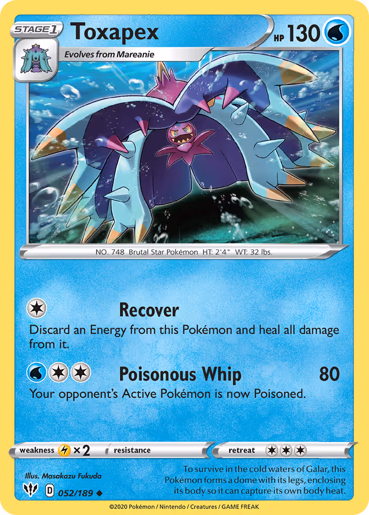 Toxapex 52/189 Pokemon card
