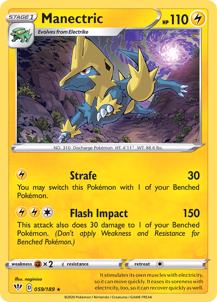 Manectric 59/189 Pokemon card