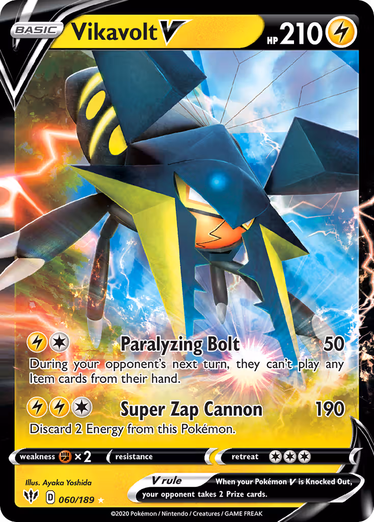 Vikavolt V 60/189 Pokemon card