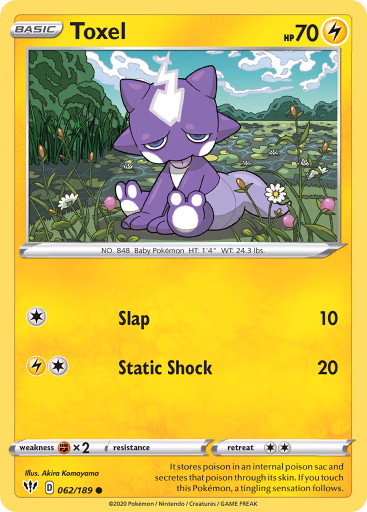 Toxel 62/189 Pokemon card