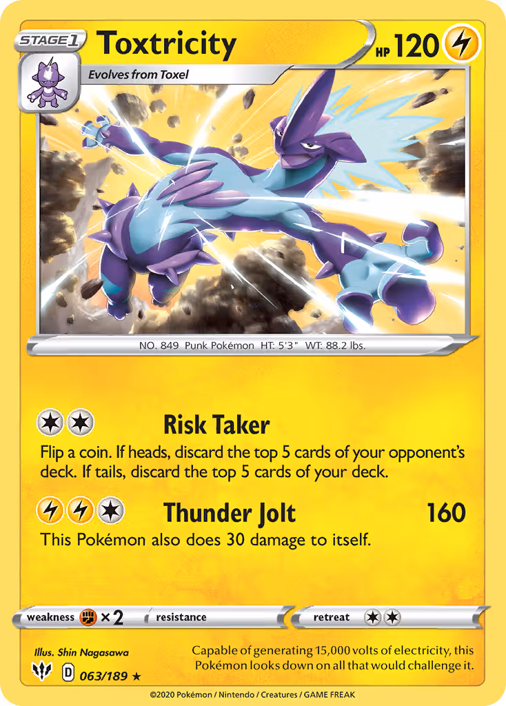 Toxtricity 63/189 Pokemon card