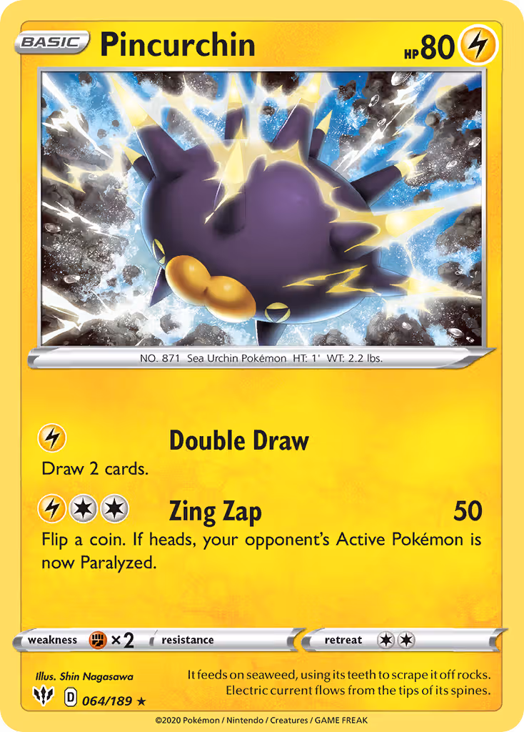 Pincurchin 64/189 Pokemon card