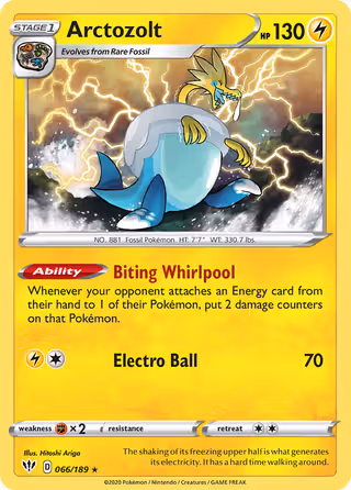 Arctozolt 66/189 Pokemon card