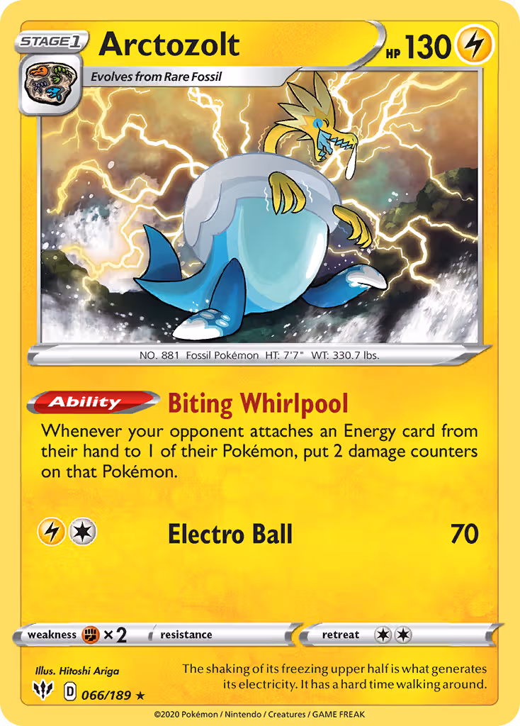 Arctozolt 66/189 Pokemon card