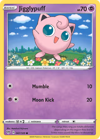 Jigglypuff 67/189 Pokemon card