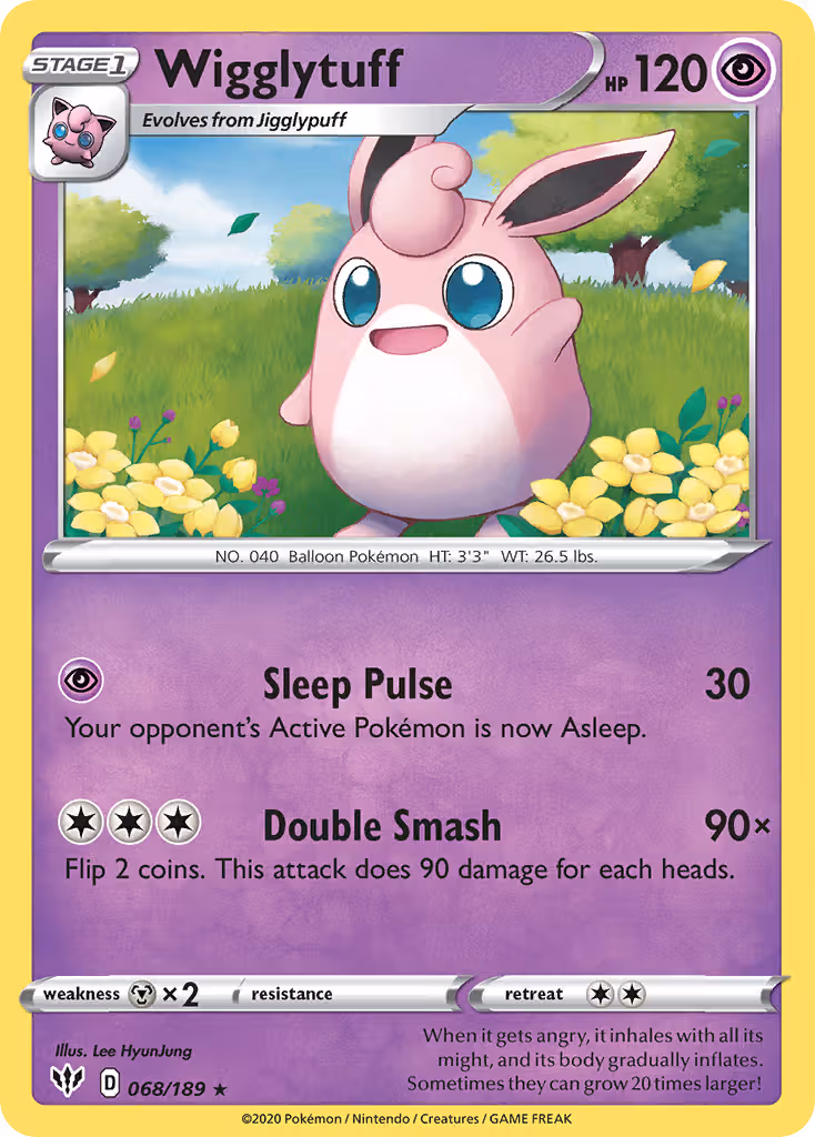 Wigglytuff 68/189 Pokemon card