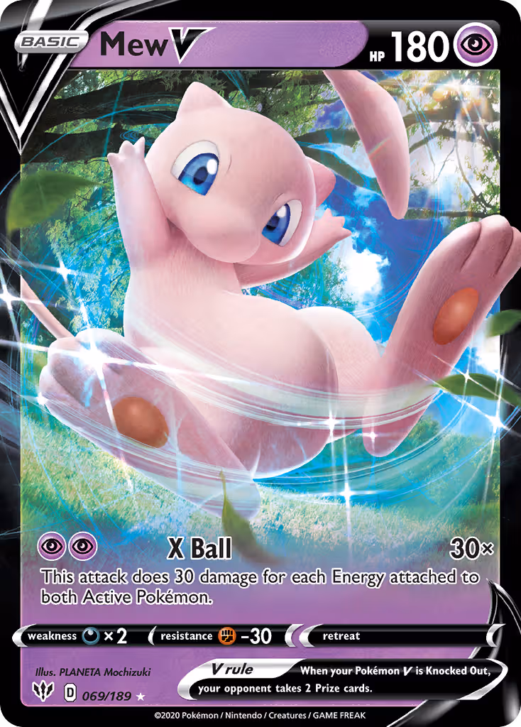 Mew V 69/189 Pokemon card