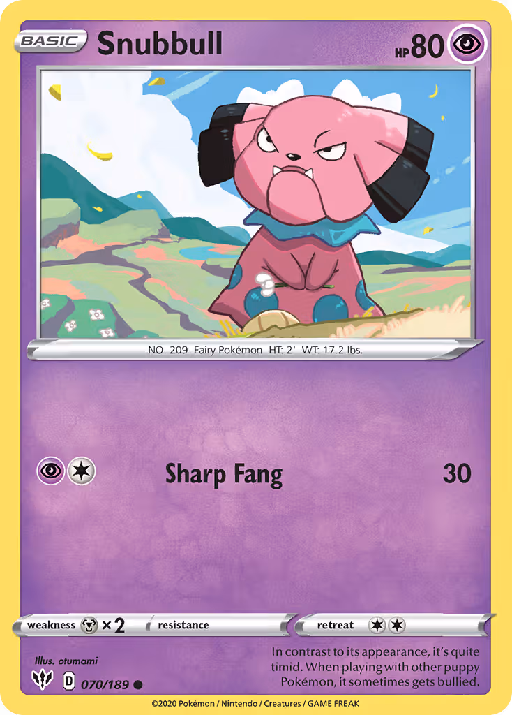 Snubbull 70/189 Pokemon card