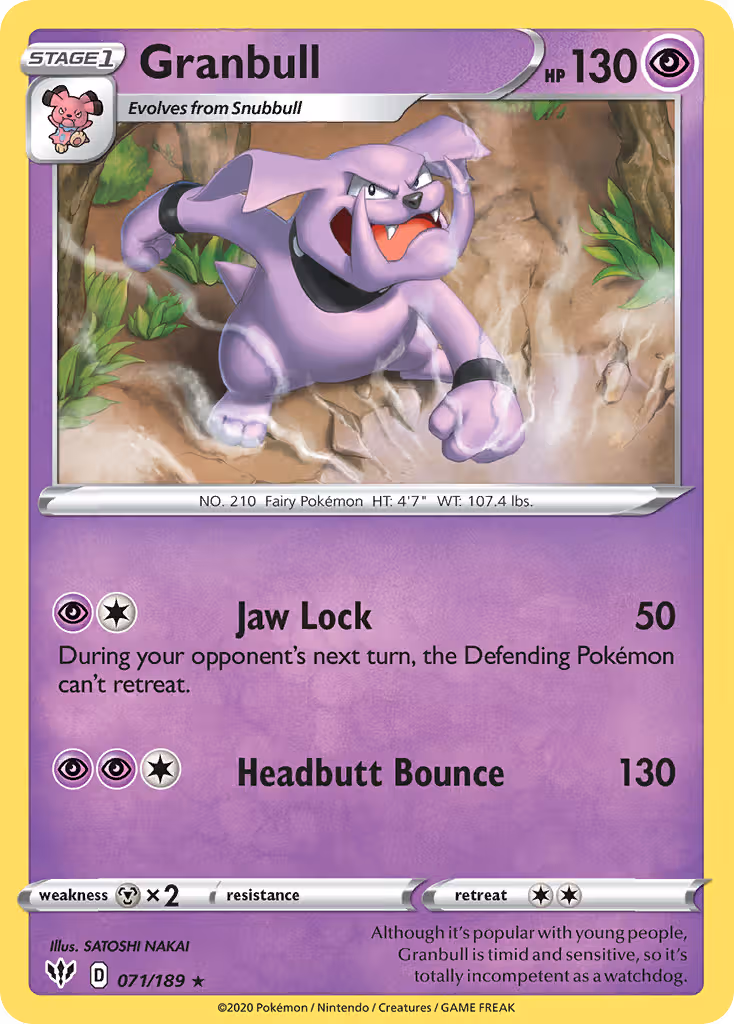 Granbull 71/189 Pokemon card