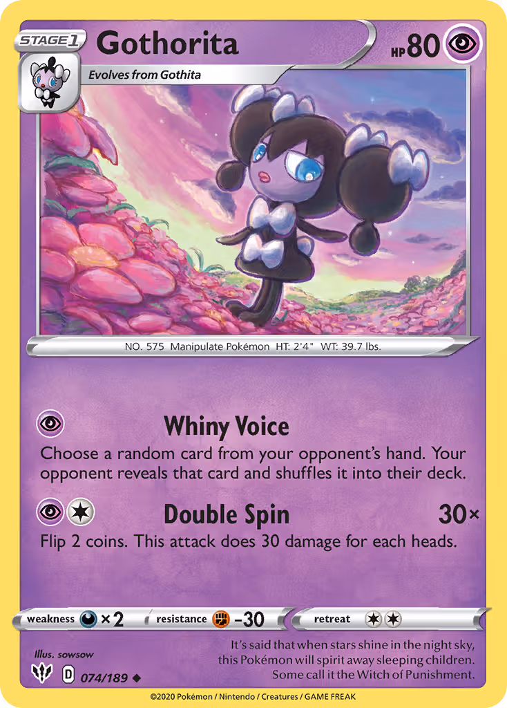 Gothorita 74/189 Pokemon card
