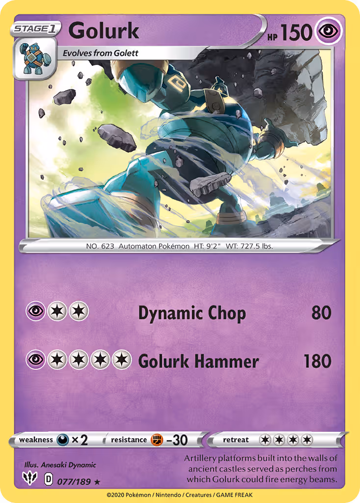Golurk 77/189 Pokemon card