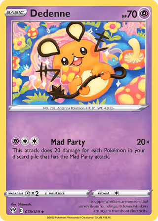 Dedenne 78/189 Pokemon card