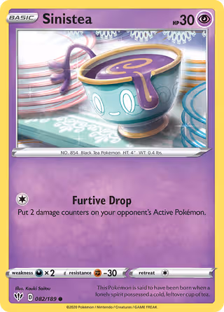 Sinistea 82/189 Pokemon card