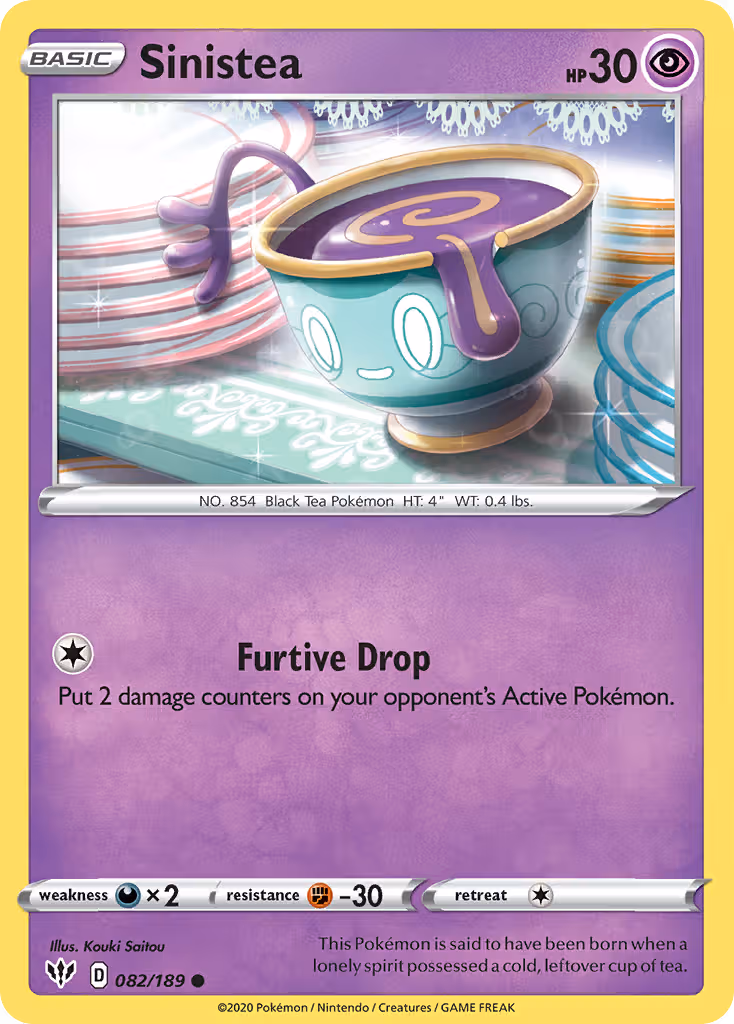 Sinistea 82/189 Pokemon card