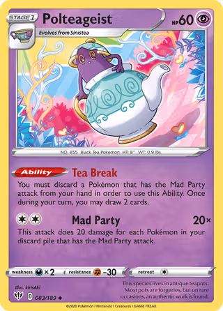 Polteageist 83/189 Pokemon card