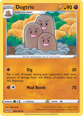 Dugtrio 85/189 Pokemon card
