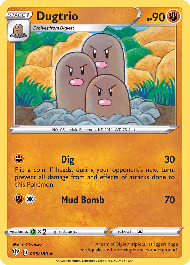 Dugtrio 85/189 Pokemon card