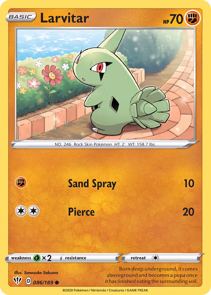 Larvitar 86/189 Pokemon card