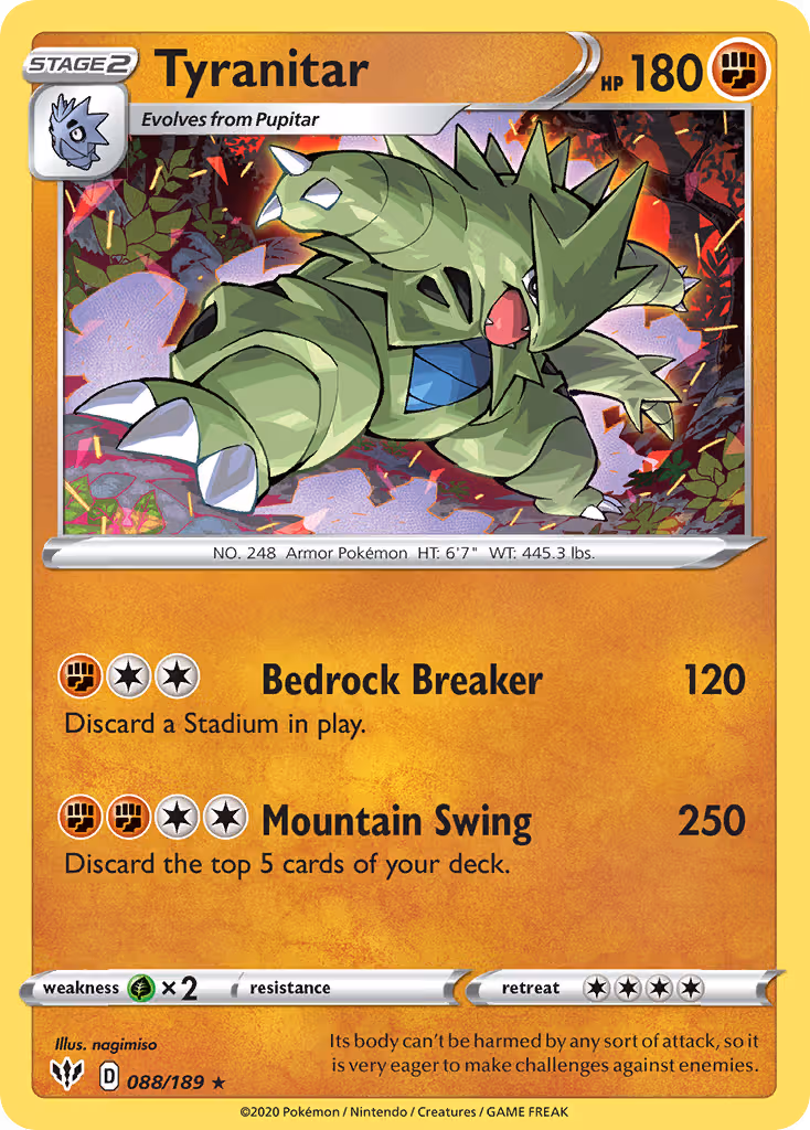 Tyranitar 88/189 Pokemon card