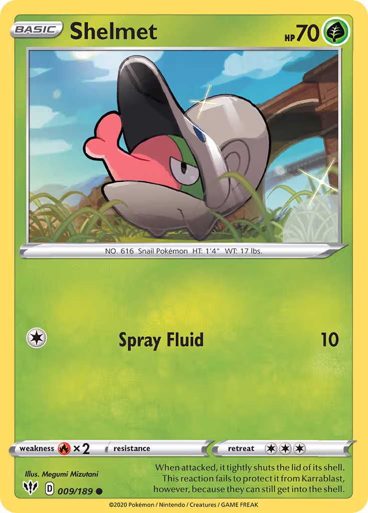 Shelmet 9/189 Pokemon card