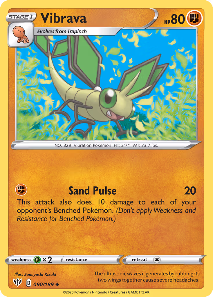 Vibrava 90/189 Pokemon card