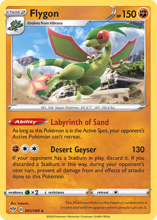 Flygon 91/189 Pokemon card